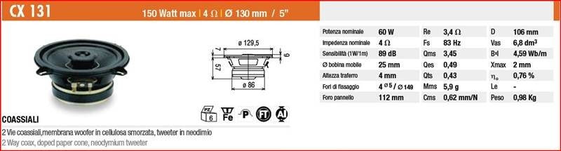 Ciare CX131 - Altoparlante coassiale Car Audio