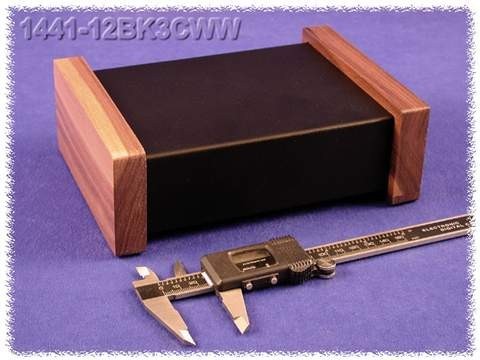 Hammond 1441-12BK3CWW Contenitore in Acciaio NERO - Fianchi in Legno