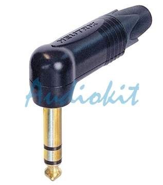 NP3RX-B Jack 6,3 Stereo GOLD Angled Black Body Neutrik