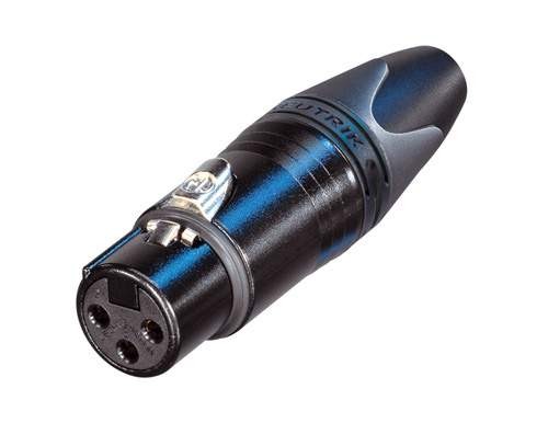 NC3FXX-B Female XLR GOLD Black Body Neutrik