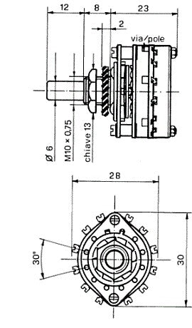 2 Vie 6 Posizioni Metal Cortocircuitante
