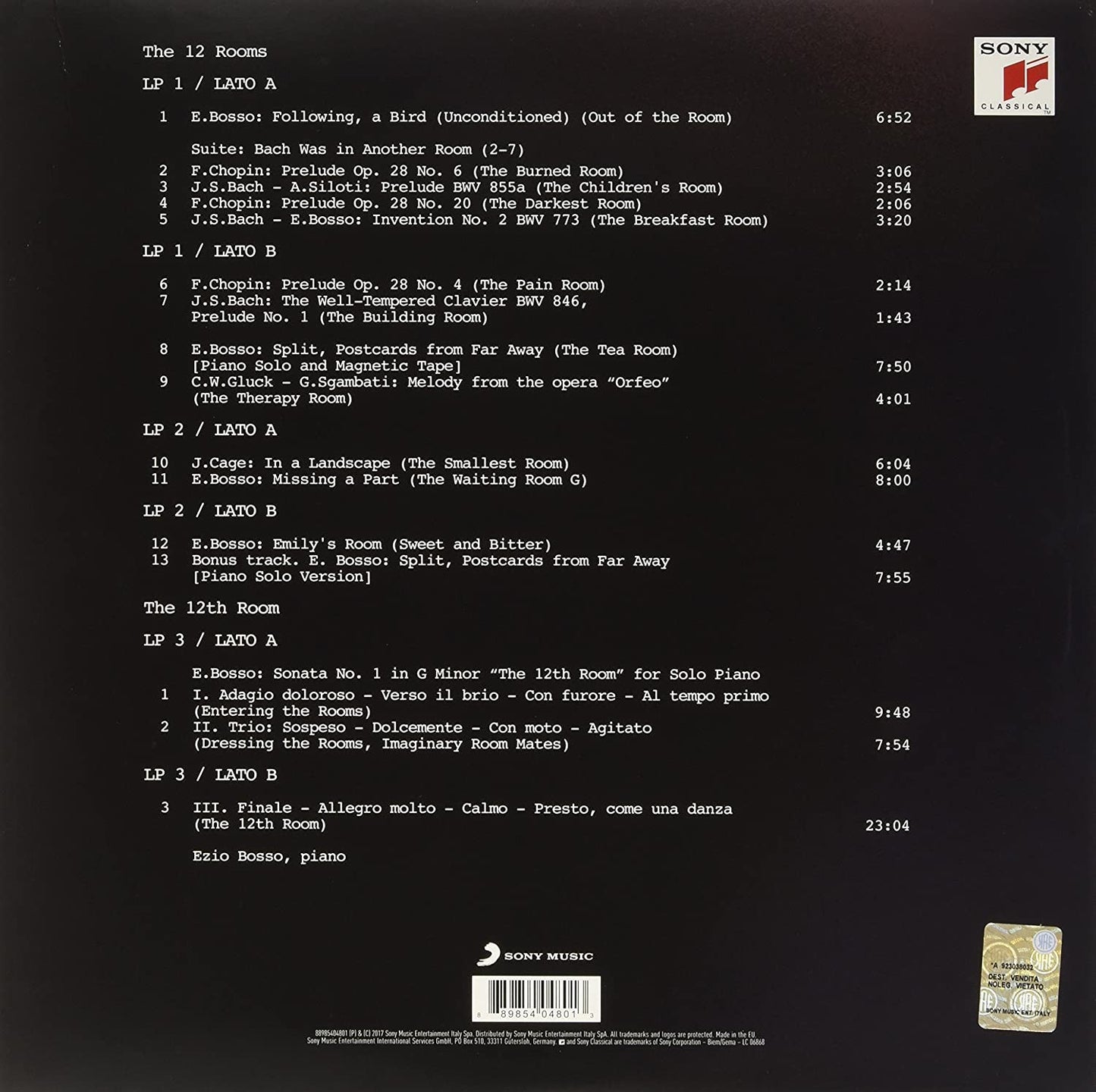 Ezio BOSSO, piano solo - THE 12th ROOM (3 LP)