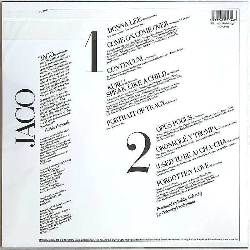 Jaco PASTORIUS - JACO PASTORIUS (LP)