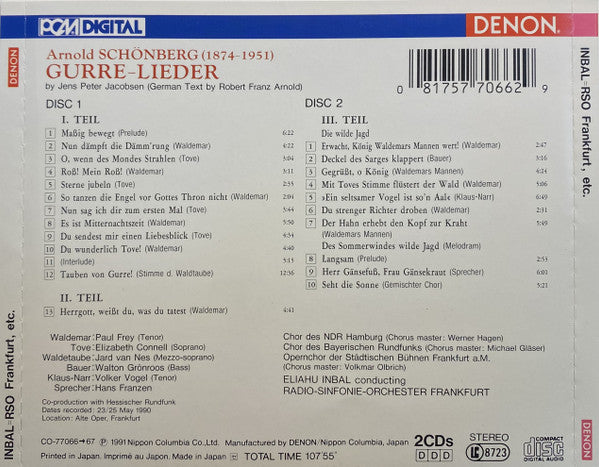 A.Schonberg - Gurre - Lieder - Inbal - RSO Frankfurt, etc (2xCD)