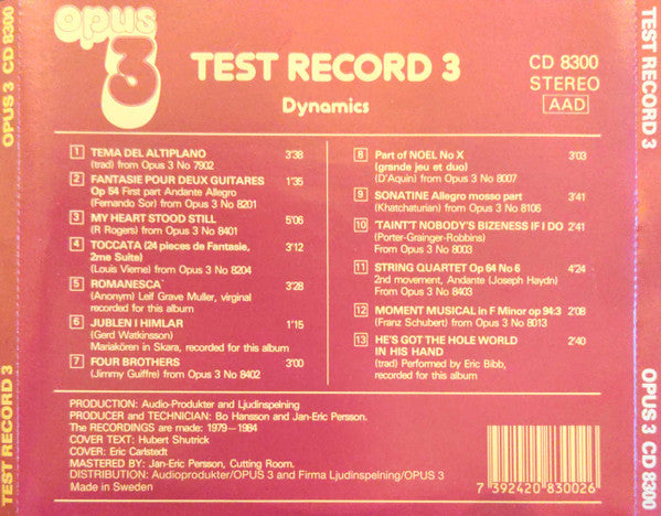 AA. VV. - Test Record 3 - Dynamics (CD)