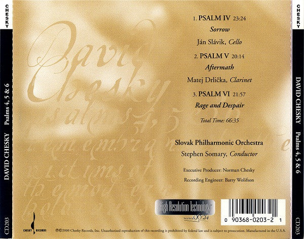David Chesky - Psalms 4, 5 & 6 (CD)