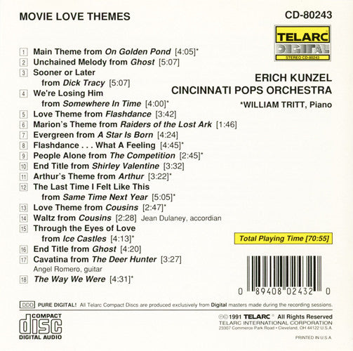 Erich Kunzel, Cincinnati Pops Orchestra - Movie Love Themes (CD)