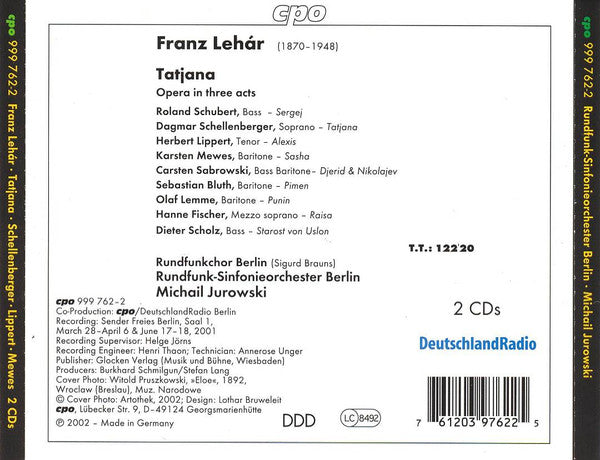 Franz Lehar - TATIANA (2x CD)