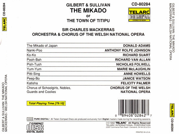 Gilbert & Sullivan - Mackerras, Welsh National Opera - The Mikado (CD)