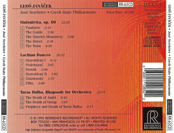 Leos Janacek - José Serebrier - Czeck State Philharmonic Sinfonietta / Lachian Dance / Taras Bulba (CD-HDCD)