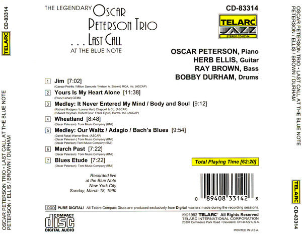 Oscar Peterson Trio - … Last Call at the Blue Note (CD)