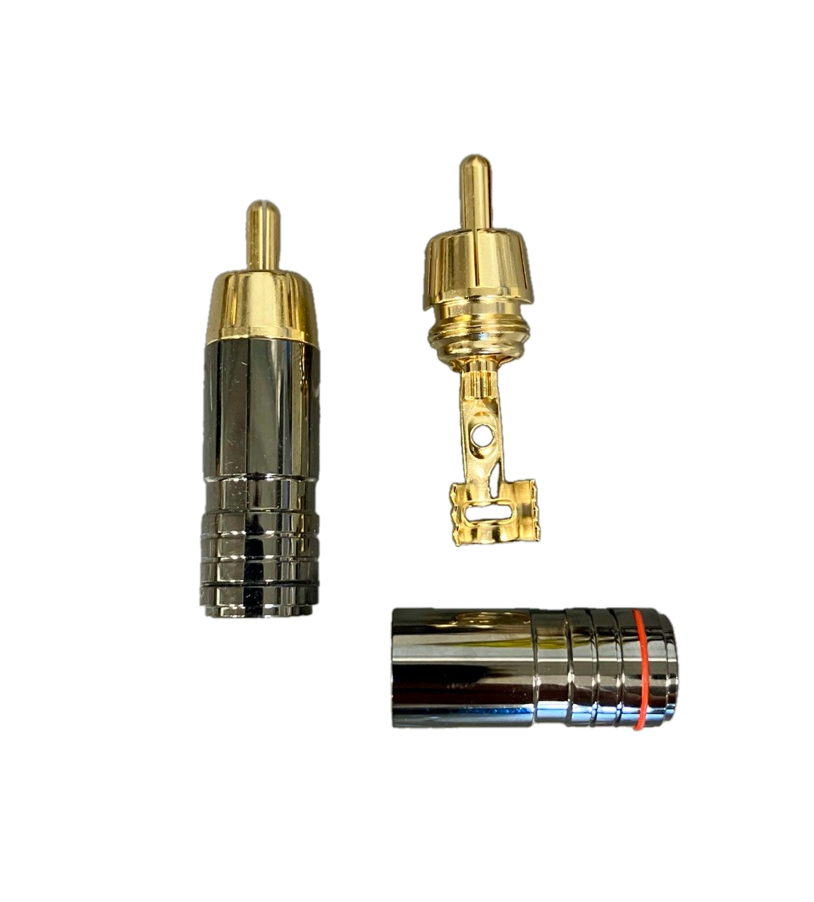 RCM 111 Tef Red/black (COPPIA) - Connettori RCA maschio da cavo 6mm