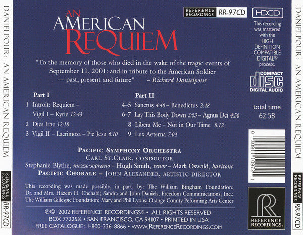 Richard Danielpour - Carl St. Clair, Pacific Symphony Orchestra – An American Requiem (CD-HDCD)