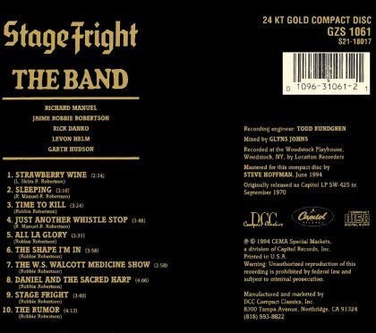 The Band - STAGE FRIGHT - (24karat CD Gold)