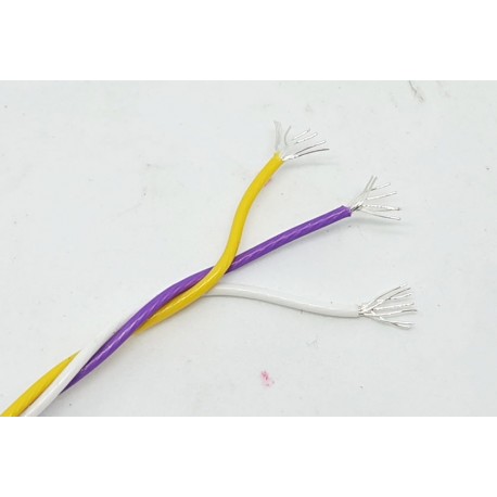 3x22AWG Silver Tef W-Y-V Twisted