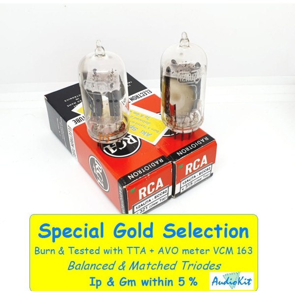 copy of 12AU7A - ECC82 RCA USA Clear D Getter NOS-NIB - 5% SPECIAL SELECT - Coppia (v322 - v324)