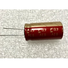 470uf 63v Elna Cerafine Red Box - Condensatore elettrolitico verticale