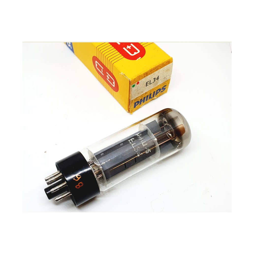 EL34 Philips Xf3 UK Blackburn made  NOS-NIB Single (v98)