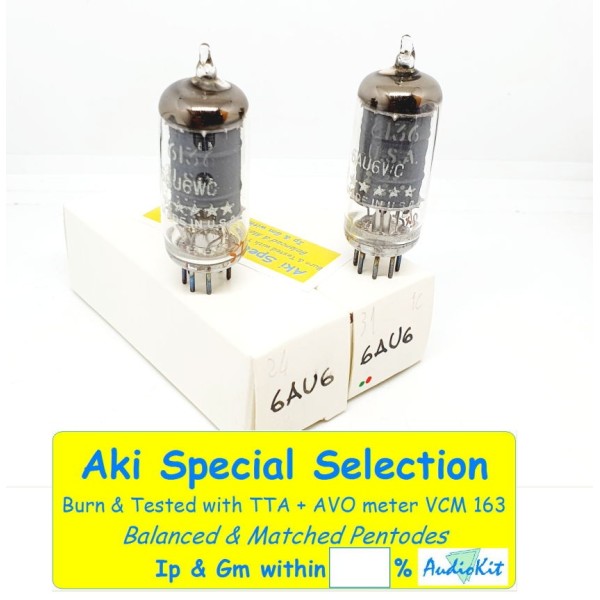 6AU6WC - 6136 - EF94 GE 5 Star USA NOS - 2% SPECIAL SELECTION - Coppia (v16 - v26)