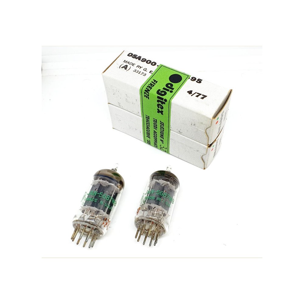 5687WB JAN General Electric USA 1977 NOS-NIB Selezione Digitex + SOFIA + Audiokit Coppia / Pair (v186 - v187)