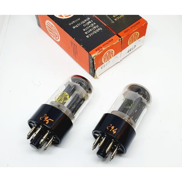 6SN7 GT Fivre NOS-NIB Black Base Coppia (v 294 - v 295)