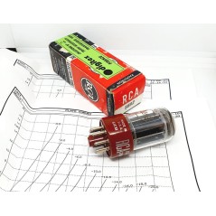 5692 - 6SN7 RCA RED BASE Long Life USA NOS - NIB  con curve Sofia Singola (v270)
