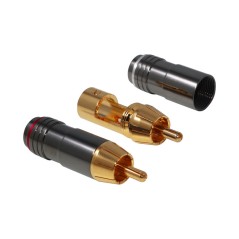 RCM 115 Rec/Black (COPPIA) - Connettori RCA maschio da cavo 8mm