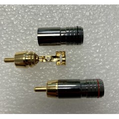 RCM 111 Tef Red/black (COPPIA) - Connettori RCA maschio da cavo 6mm