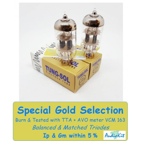 ECC803S-12AX7 Tung-Sol Gold - 3% SPECIAL SELECTION - Pair (v428-v431)