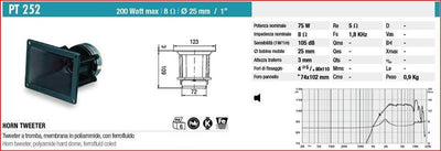Ciare PT252 - Tweeter a tromba - 8ohm