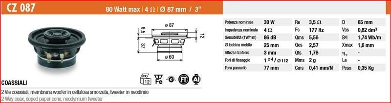 Ciare CZ087 - Altoparlante coassiale Car Audio