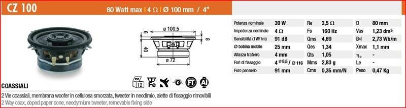 Ciare CZ100 - Altoparlante coassiale Car Audio