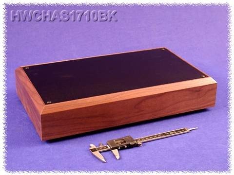 Hammond HWCHAS1710BK Contenitore in Legno - Top in Alluminio NERO