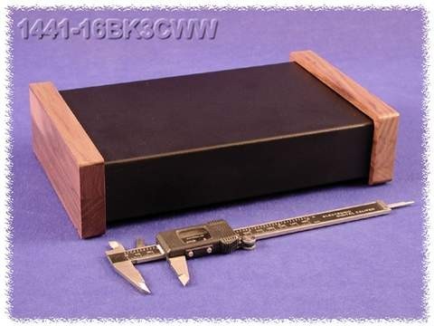 Hammond 1441-16BK3CWW Contenitore in Acciaio NERO - Fianchi in Legno