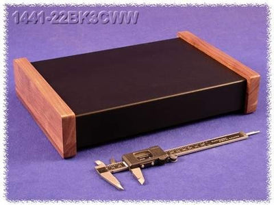 Hammond 1441-22BK3CWW Contenitore in Acciaio NERO - Fianchi in Legno