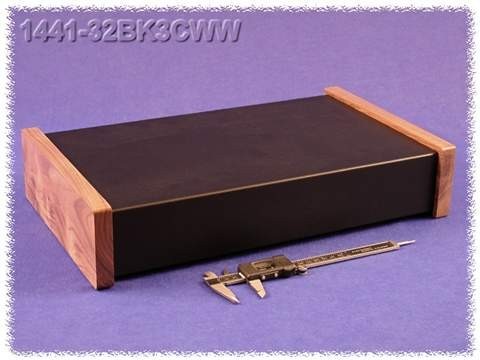Hammond 1441-32BK3CWW Contenitore in Acciaio NERO - Fianchi in Legno