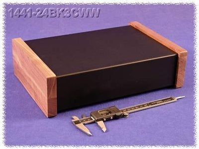 Hammond 1441-24BK3CWW Contenitore in Acciaio NERO - Fianchi in Legno