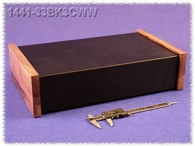 Hammond 1441-33BK3CWW Contenitore in Acciao NERO - Fianchi in Legno