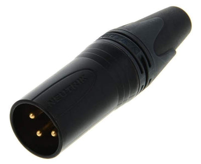 NC3MXX-B  Male XLR GOLD Black Body Neutrik