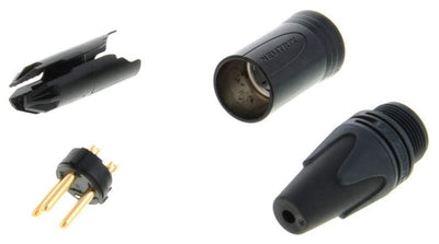 NC3MXX-B  Male XLR GOLD Black Body Neutrik