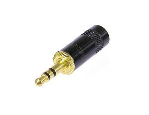 NYS-231BG  Mini Jack Stereo 3,5 GOLD Black Body Neutrik Rean