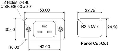IEC Socket  Big 20A (Horizontal Contact)