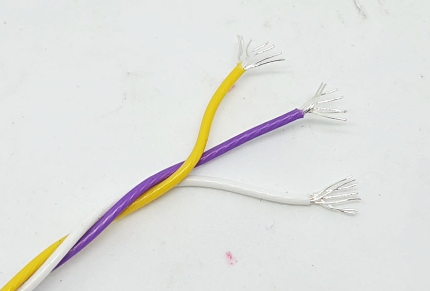 3x22AWG Silver Tef W-Y-V Twistato