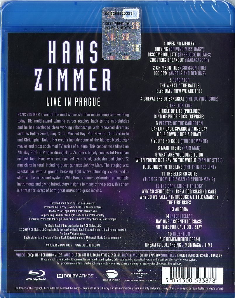 Hans ZIMMER - LIVE IN PRAGUE (BLU-RAY)