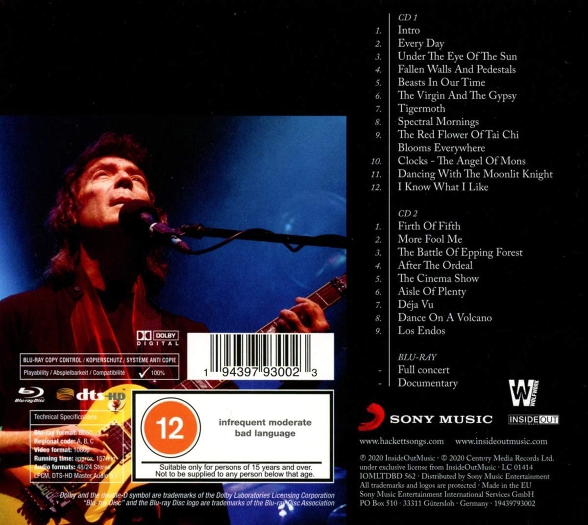 Steve HACKETT - SELLING ENGLAND BY THE POUND & SPECTRAL MORNINGS: LIVE AT HAMMERSMITH (2CD+BluRay Video)