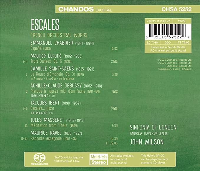 Sinfonia Of London - ESCALES - FRENCH ORCHESTRAL WORKS (SACD)