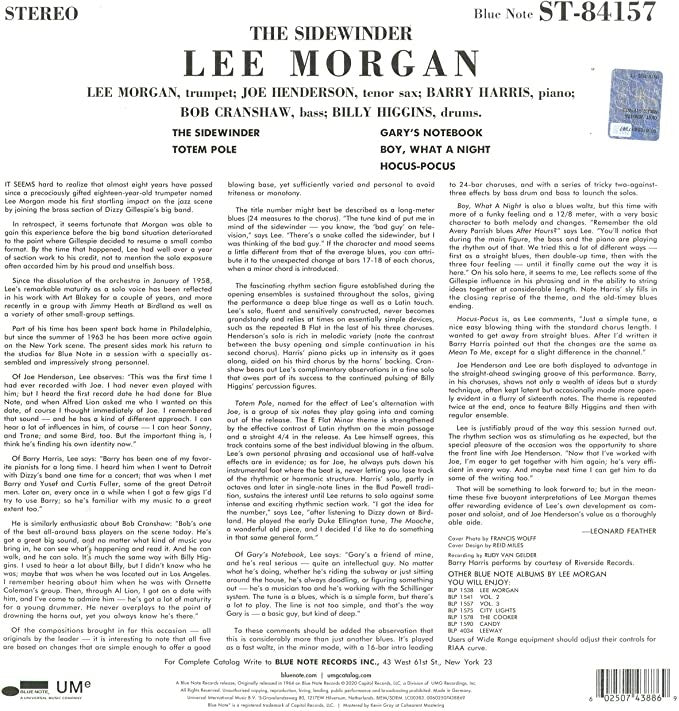 Lee MORGAN - THE SIDEWINDER (LP)