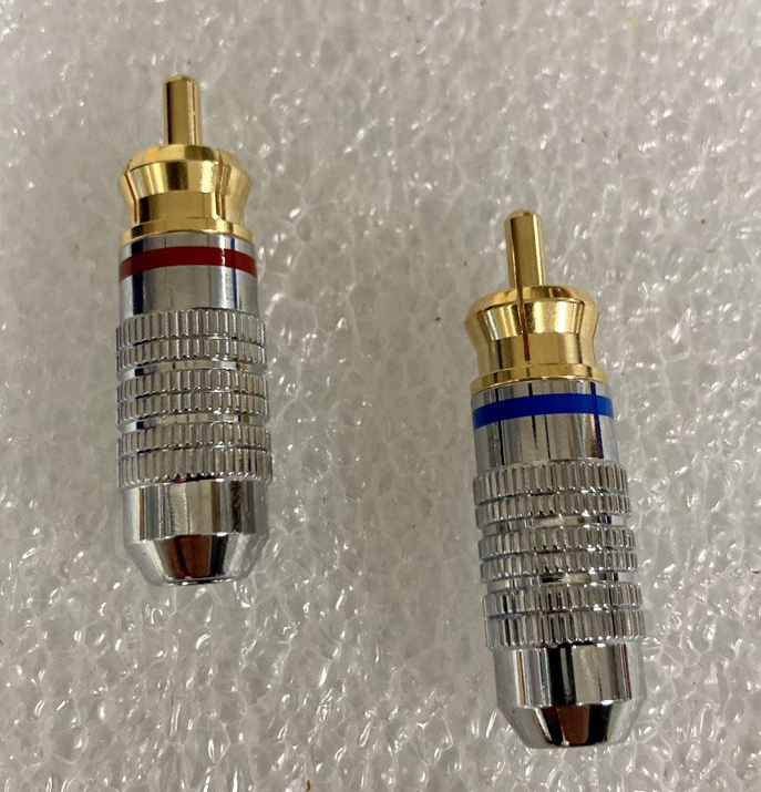 Coppia connettori RCA mod RCM165- ingresso cavo 6.5mm