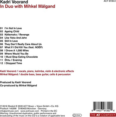Kadri VOORAND - IN DUO WITH MIHKEL MALGAND (CD)