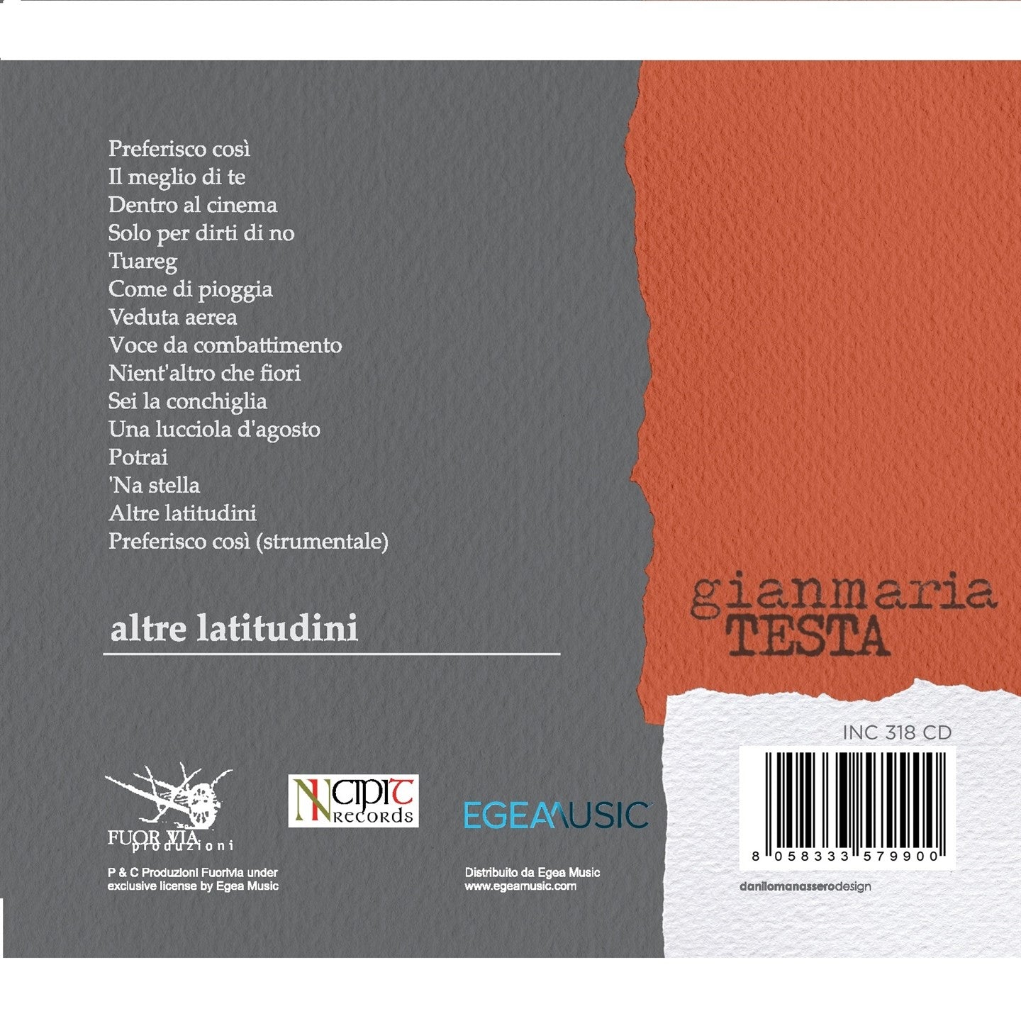 Gianmaria TESTA - ALTRE LATITUDINI [New Edition] (CD)